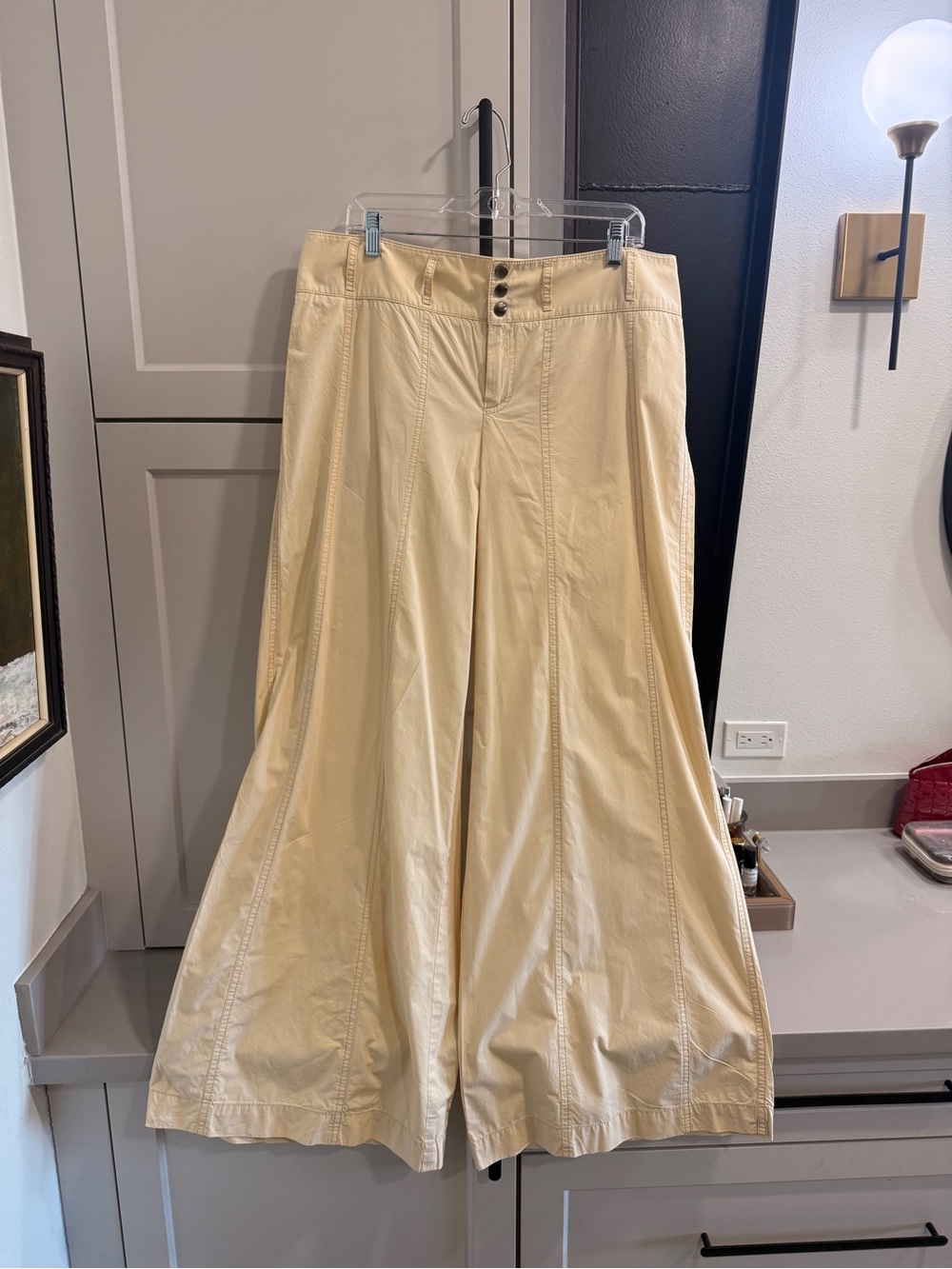 Worth Cream Cotton Skirt with Branded Label